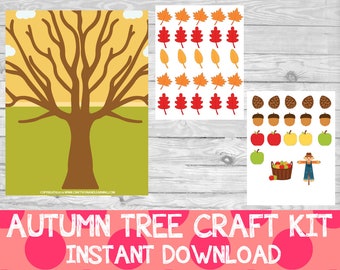 Autumn Tree Decorating Craft Kit (Instant Download)