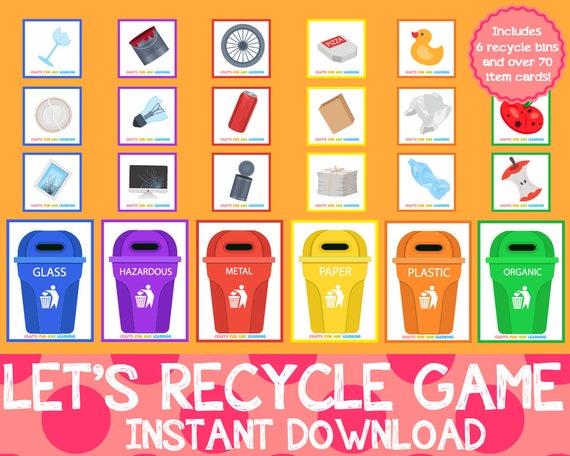 Let'S Recycle Game, Recycle Sorting Game, Waste Sorting Activity.