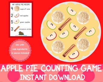 Apple Pie Counting Game, Autumn Preschool Pack (Digital Download)