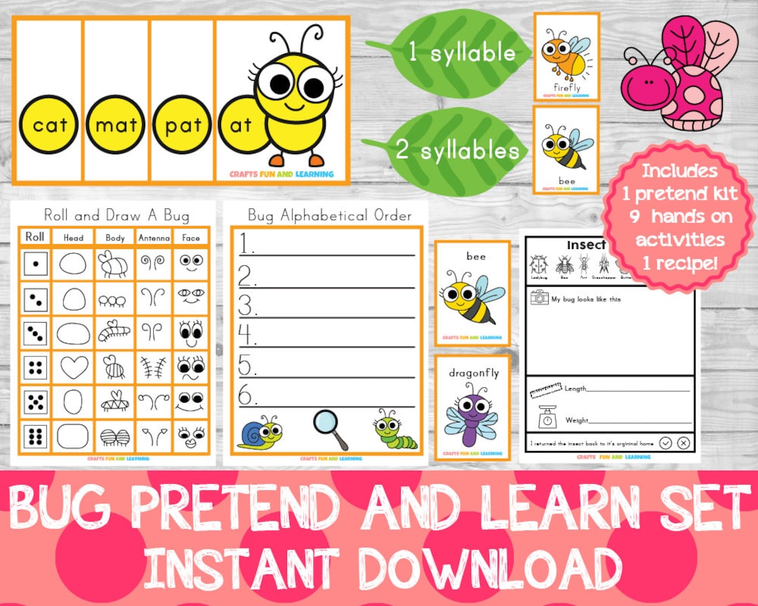 Bug Pretend and Learn Set Bug Preschool Pack Bug Learning