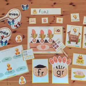 Spring First and Second Grade Learning Pack, Math and Literacy Pack
