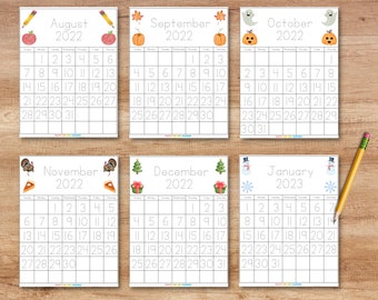 Traceable Calendar Etsy Traceable Calendar Etsy