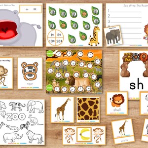 May include: A set of printable educational worksheets featuring a zoo theme. The worksheets include activities such as counting coins, writing the room, and learning about animals. The worksheets are colorful and engaging, and they are perfect for preschool and kindergarten children.