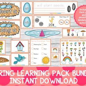 Spring Learning Pack Bundle, Preschool Pack, Learning Pack, First Grade Pack