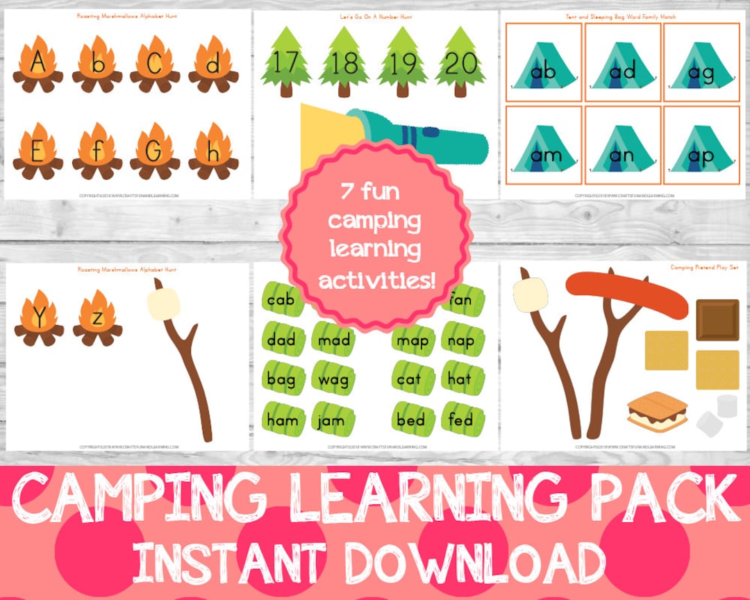 Camping Preschool Learning Activities Pack (instant Download) - Etsy