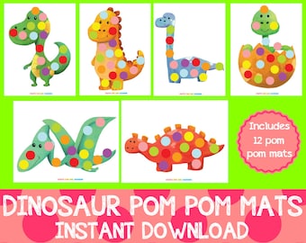 Dinosaur Pom Pom Mats