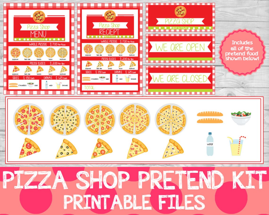 Pretend Pizza Shop Pretend Pizza Parlourpretend Play - Etsy