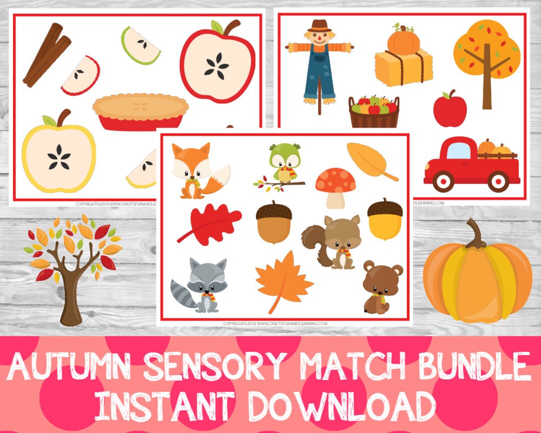 Autumn Sensory Match Bundle, Fall Themed Games (INSTANT DOWNLOAD) - Etsy