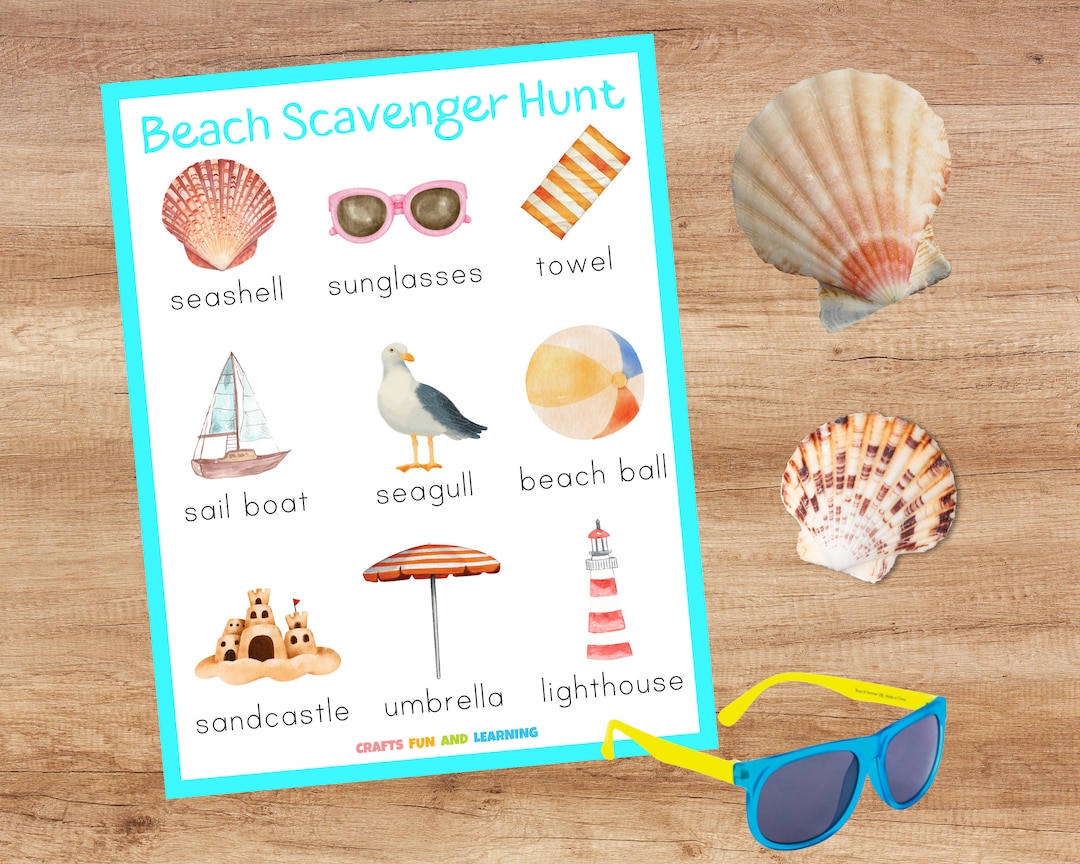 Beach Scavenger Hunt, Printable Scavenger Hunt for Kids - Etsy
