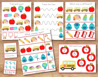 School Days Activity Pack, Learning Games (Digital Download)