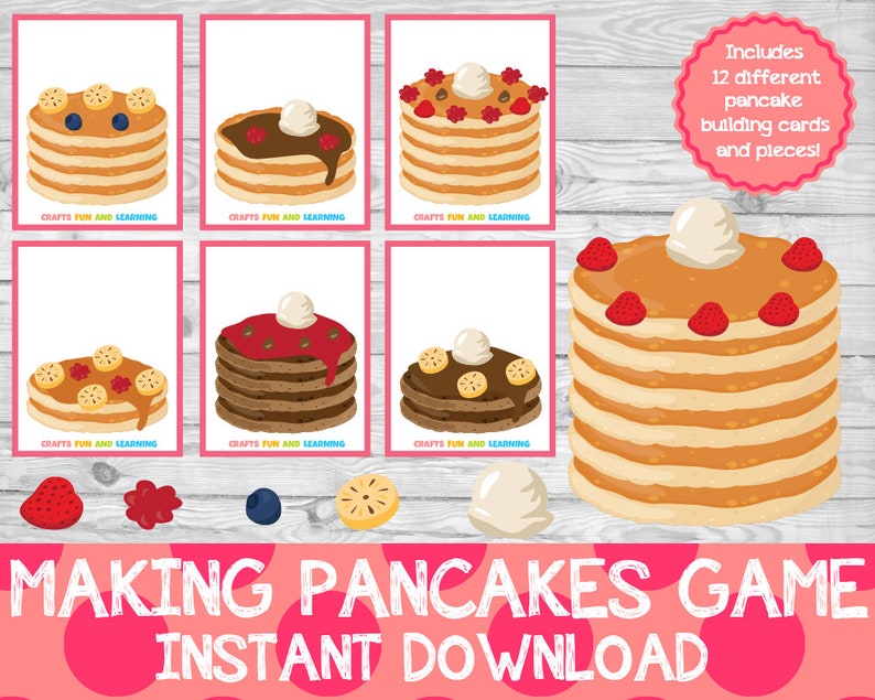 Making Pancakes Game Pancake Building Cards Pancake Busy Bag Etsy UK