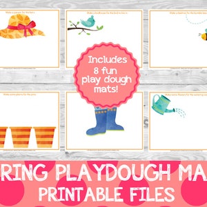 Spring Playdough Mats, Preschool Printables, Playdough Mats, Learning Printables, Playdough Printables,Playdough Activities,Preschool Binder