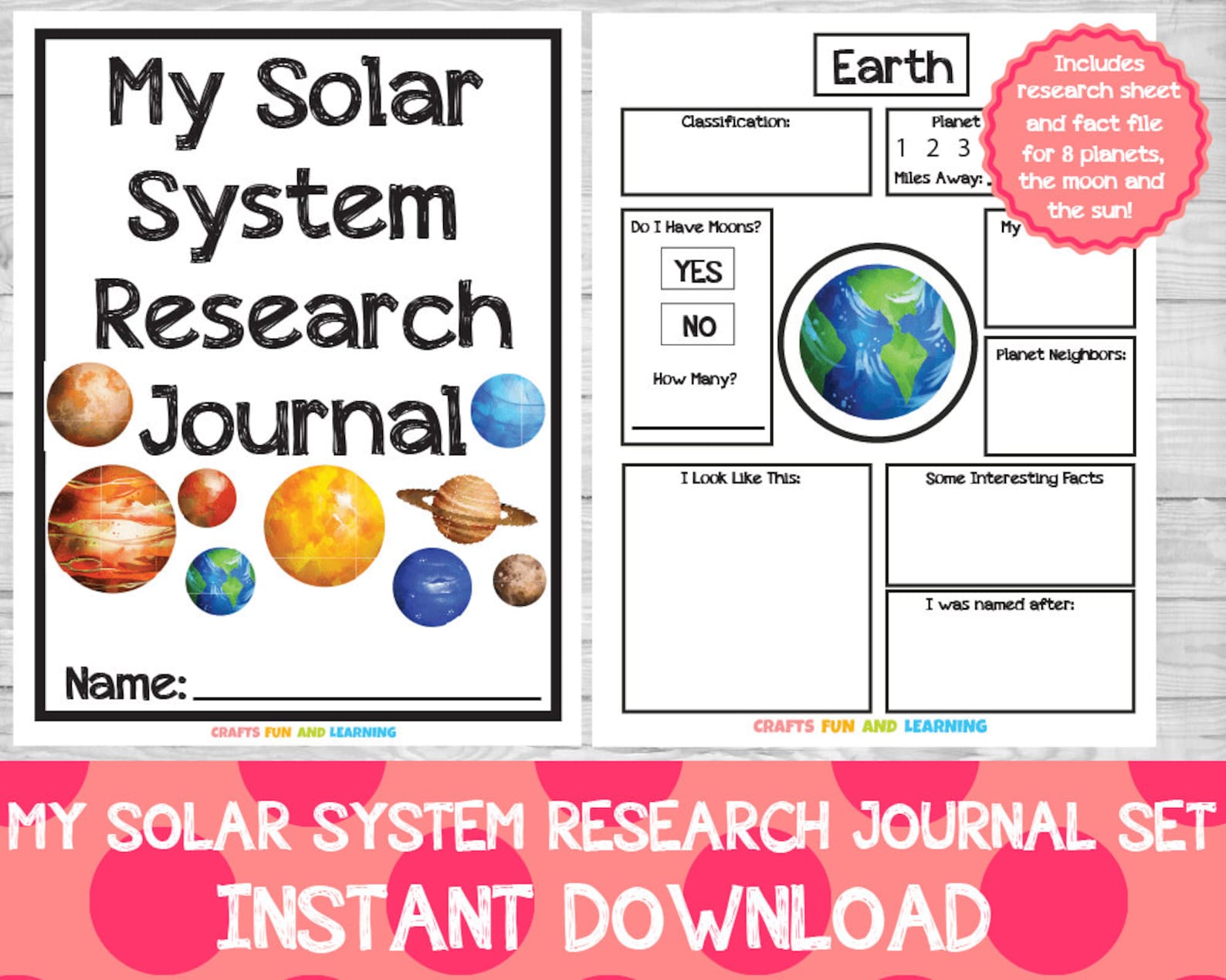 My Solar System Research Journal Set My Solar System Field Etsy