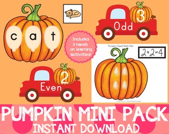 Pumpkin Math and Reading Preschool Pack (Digital Download)