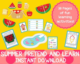 Summer Pretend and Learn Box, Preschool Learning Pack (Digital Download)
