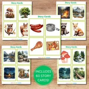 Cartes d'histoires de camping