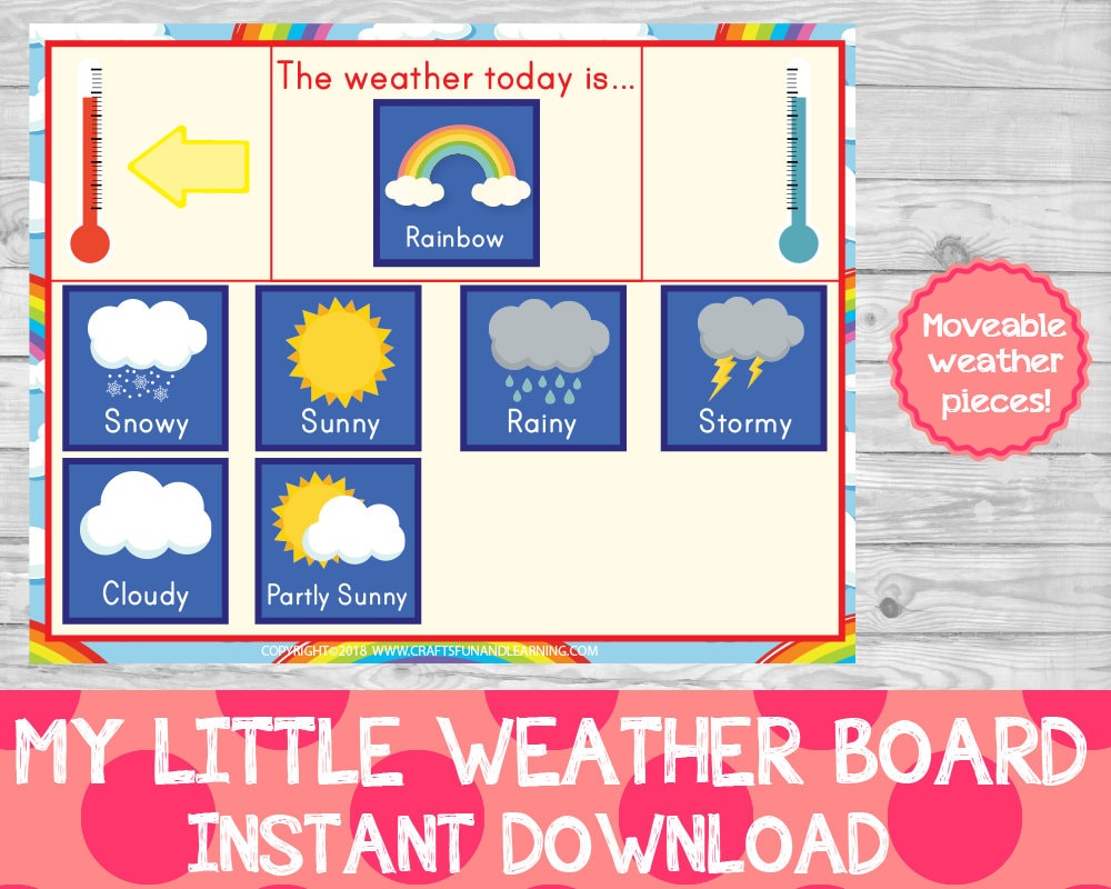 My Little Weather Board, Printable Weather Board,Classroom.