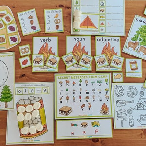 Camping First Grade and Second Grade Learning Pack