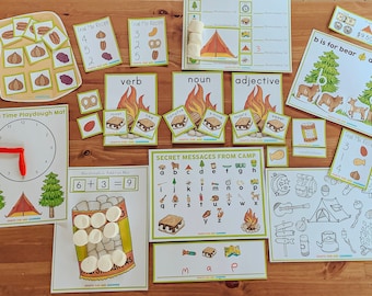 Camping First Grade and Second Grade Learning Pack