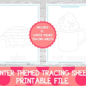 Winter Tracing Printables, Winter Preschool Activities, Winter Preschool Printables, Prewriting printables, Winter Tracing,tracing printable