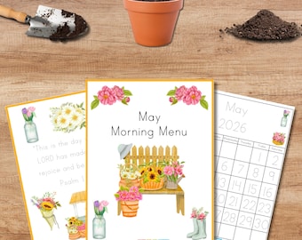 May Morning Menu 2026,  Spring, Homeschool, Morning Time