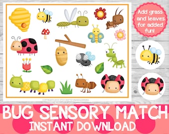Bug Sensory Match Game, Insect Learning Pack (Digital Download)