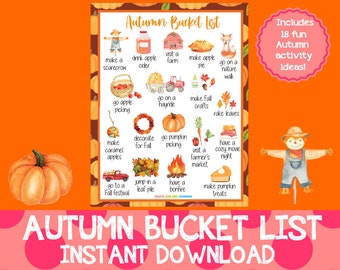 Autumn Bucket List, 18 Fall Activity Ideas (Printable)