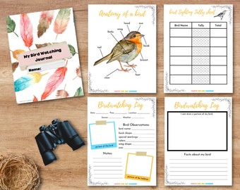 Einfaches Vogelbeobachtungs-Journal für Kinder