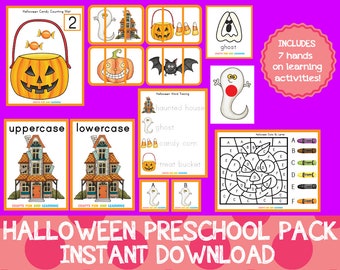 Halloween Preschool Pack, Halloween Learning Pack