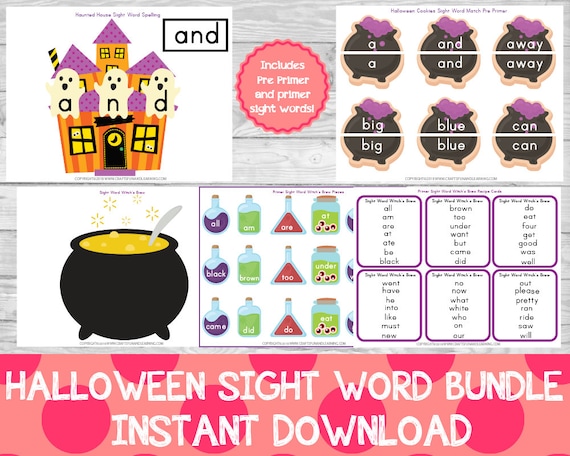 Halloween Sight Words Pack Halloween Sight Word PackINSTANT