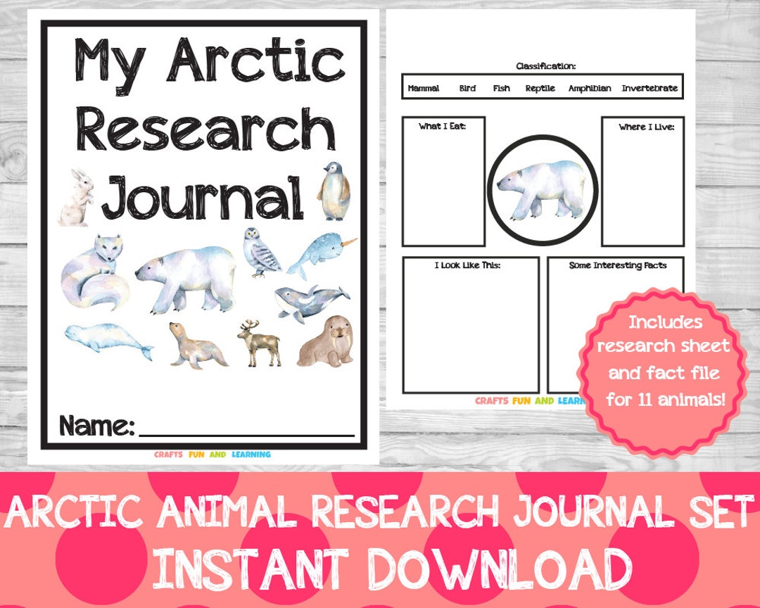 Arctic Animal Research Journal Set Etsy
