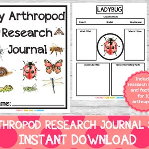 Arthropod Research Journal Set, My Arthropod Field Journal, Arthropod Learning Pack, Arthropod Preschool Pack, Bug Pack