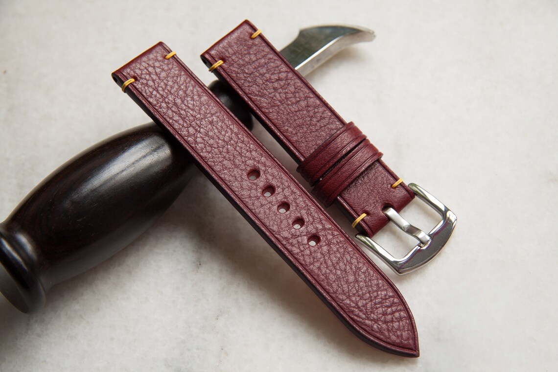 oxblood watch strap