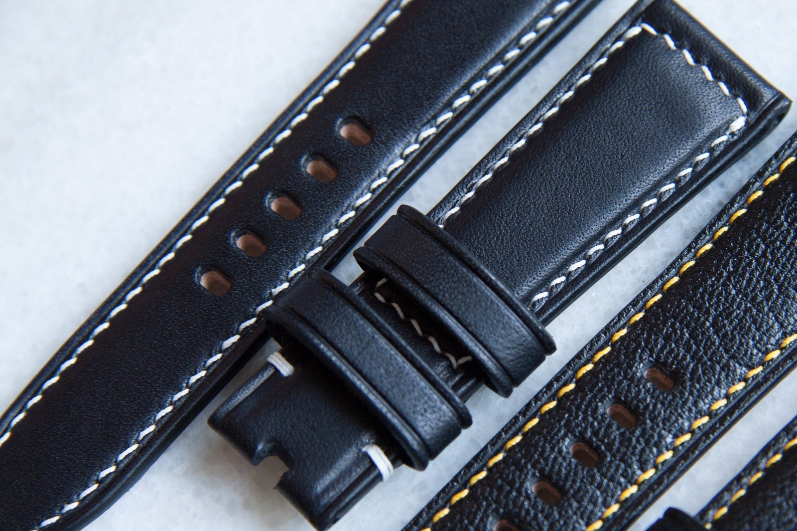 Padded leather watch strap 16mm 17mm 18mm 19mm 20mm 21mm 22mm | Etsy