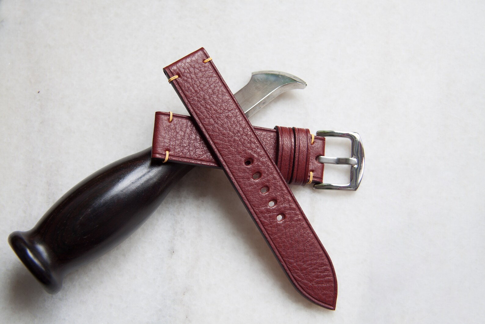oxblood watch strap