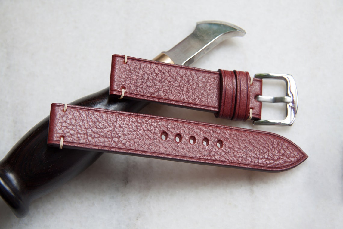 oxblood watch strap