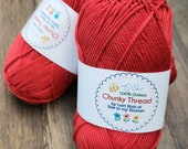CHUNKY THREAD skein - Lori Holt - RED for Riley Blake Designs - Knitting - Crochet - Crafts - 50 grams 140 yards