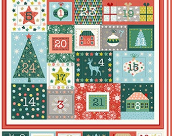 Christmas Scandinavian Heart Check 100/% Cotton Patchwork Fabric Makower