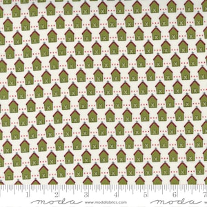 RED BARN - Red Barn - Green Vanilla - Sweetwater - 100% cotton quilting fabric yardage - Moda Fabrics - Christmas Fabric