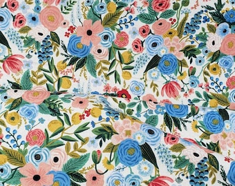 Wildwood - Garden Party Blue - Rifle Paper Co CANVAS - Large floral CANVAS fabric