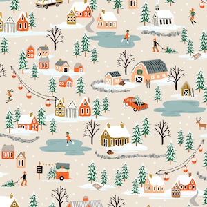 HOLIDAY CLASSICS II - Holiday Village - Cream - Christmas - Rifle Paper Co - 100% cotton quilting fabric - yardage