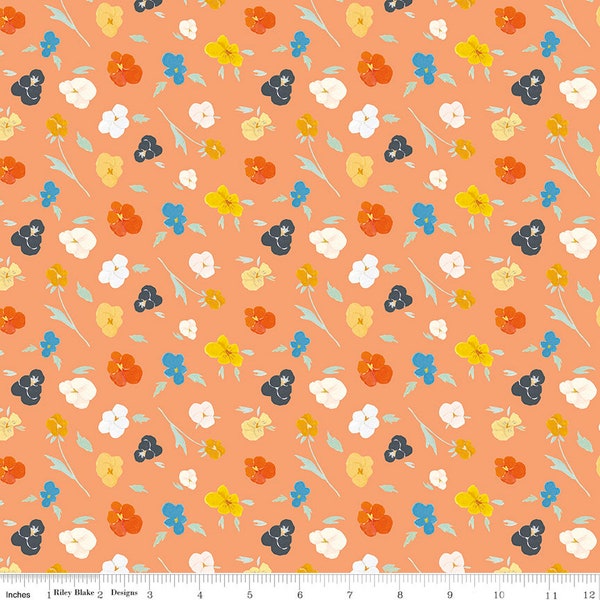 The LITTLEST FAMILY's BIG Day - Flowers - Coral - Emily Winfield Martin - Riley Blake Designs - 100% cotton quilting fabric yardage