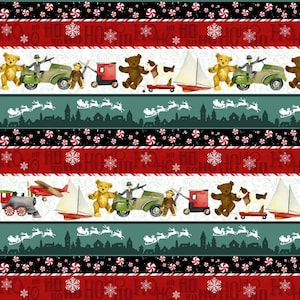 JOLLY OLE SOUL - Christmas Border - Henry Glass - 100 % Cotton quilting fabric yardage - Christmas Fabric