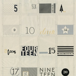 WHITE CHRISTMAS - Advent Calendar Panel Stone - Zen Chic - 100 % Cotton quilting fabric Panel - Moda Fabric