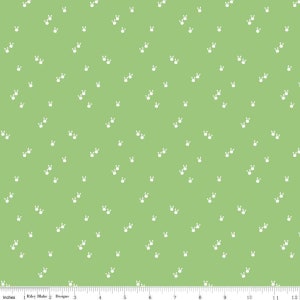 SEASONAL BASICS - Bunnies - Green - 100% cotton quilting fabric yardage - Riley Blake Designs