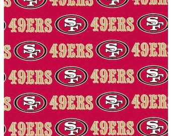 SAN FRANCISCO - 49ers - NFL - Licensed Product - 100% Cotton broadcloth yardage fabric - National Football League - 58" wide