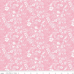 RIVIERA COLLECTION - Summer Sketch B - Candy Pink - Liberty of London - 100% Cotton quilting fabric - Riley Blake Designs