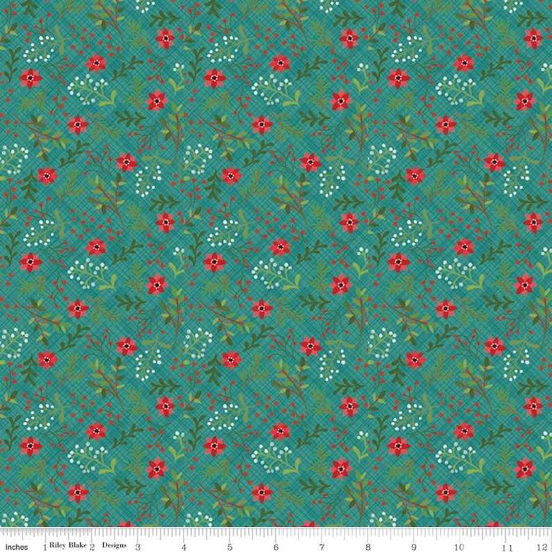 SNOWED IN - Sprigs - Teal - Christmas - Holiday - Heather Peterson ...