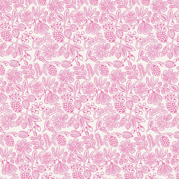 PRIMAVERA - Moxie Floral - Neon Pink Neon Pigment - Rifle Paper Co - cotton yardage - Rp308-np1np
