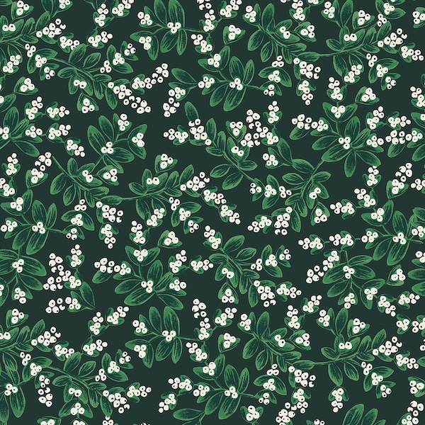 HOLIDAY CLASSICS - Mistletoe - Evergreen - Rifle Paper Co - 100% cotton quilting fabric - yardage